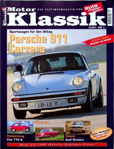 Deckblatt Motor Klassik (02/2001)
